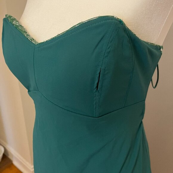 Nicole Miller Green & Silver Strapless Gown NWT - Picture 10 of 11